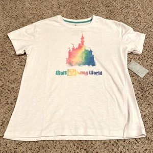 NWT Walt Disney World Water Color T-Shirt, White, Size Medium